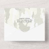 「狩りが終わった」素朴迷彩柄結婚式招待状 オールインワン招待状 (裏面)