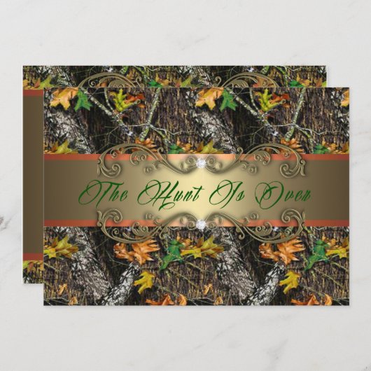 -狩りが終フォーマル了しました-結婚式招待状 招待状 (正面/裏面)