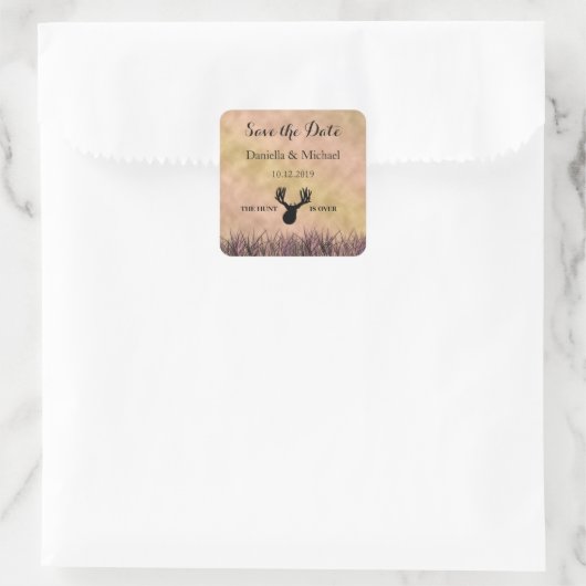 狩りが終了した日付を保結婚存 スクエアシール (バッグ)