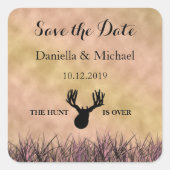 狩りが終了した日付を保結婚存 スクエアシール (正面)