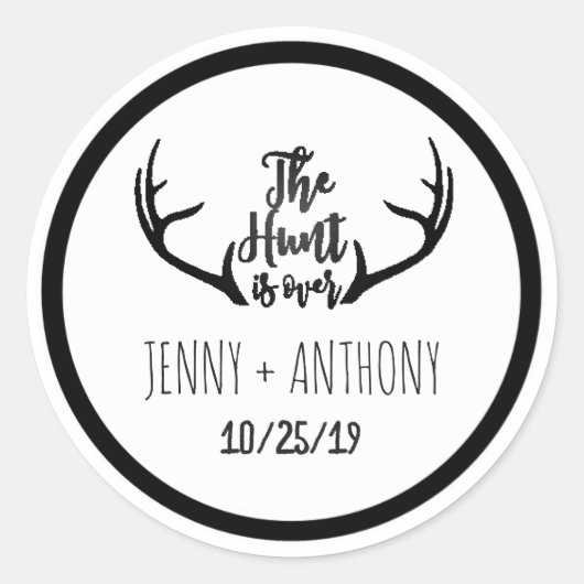 "狩りが終了素朴"日付シールを保存 ラウンドシール (正面)