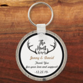 「狩りが終了」キーパーソナライズされた・リング結婚式の引き出物 キーホルダー (正面)