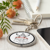 「狩りが終了」キーパーソナライズされた・リング結婚式の引き出物 キーホルダー (側面)