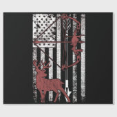 狩りとアメリカ国旗の弓狩り ラッピングペーパー (フラット)