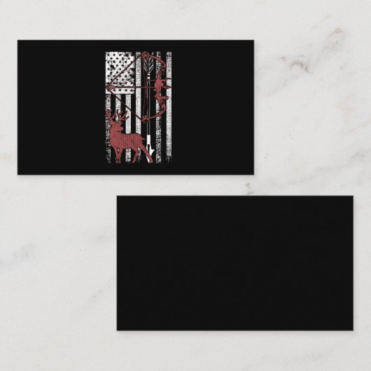 狩りとアメリカ国旗の弓狩り 名刺 (正面/裏面)
