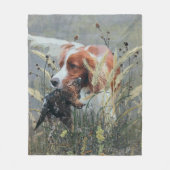 狩りとエパニュルブレトン フリースブランケット (正面)