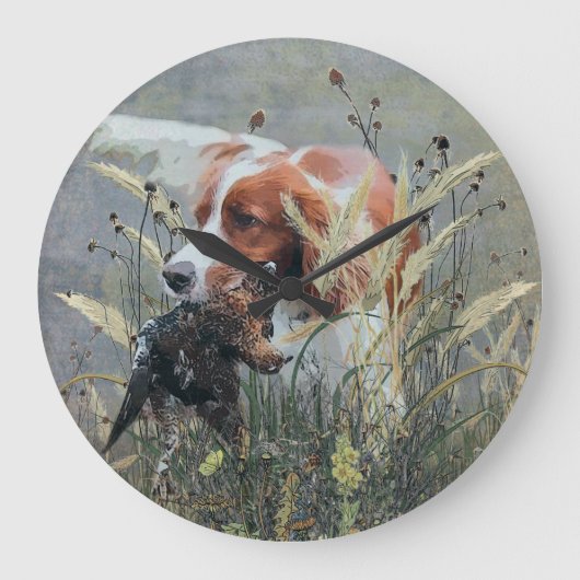 狩りとエパニュルブレトン ラージ壁時計 (正面)