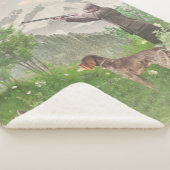 狩りとドイツの金髪のポインタのタペストリーP シェルパブランケット (3/4)