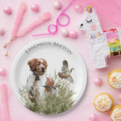 狩りとブルターニュ犬アート ペーパープレート (パーティー)