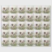 狩りとブルターニュ犬アート ラッピングペーパー (フラット)