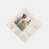 狩りとブルターニュ犬アート 縁ありカクテルナプキン (角)