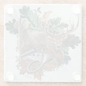 狩りとワイマラン「グレー幽霊」 ガラスコースター (裏面)