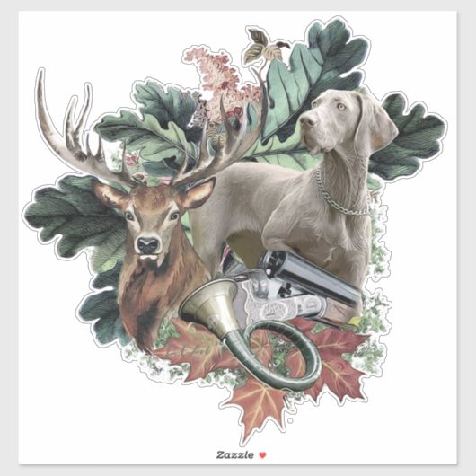 狩りとワイマラン「グレー幽霊」 シール (シート)