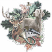 狩りとワイマラン「グレー幽霊」 シール (正面)