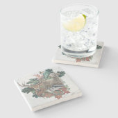 狩りとワイマラン「グレー幽霊」 ストーンコースター (横)