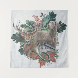 狩りとワイマラン「グレー幽霊」 タペストリー