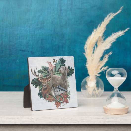 狩りとワイマラン「グレー幽霊」 フォトプラーク (インサイチュ)