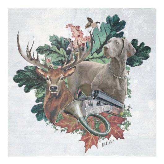 狩りとワイマラン「グレー幽霊」 フォトプリント            (正面)