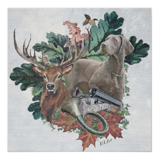 狩りとワイマラン「グレー幽霊」 ポスター (正面)