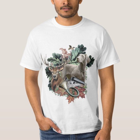 狩りとワイマラン「グレー幽霊」 Tシャツ (正面)