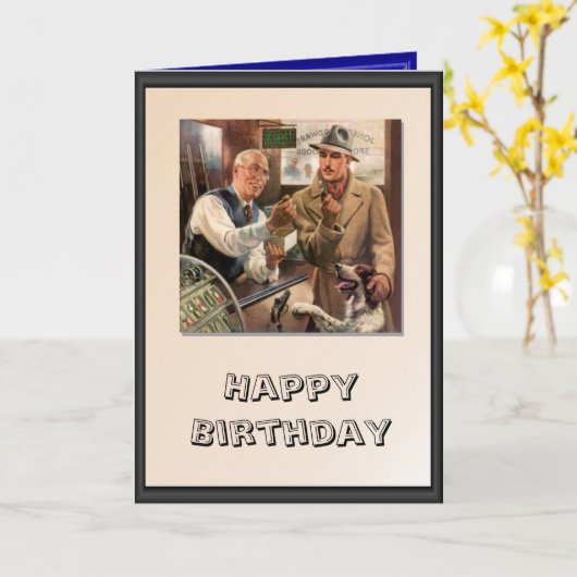 狩りと魚釣り店 カード (黄色い花)