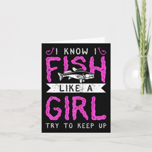 狩りと魚釣り私は女の子のように魚を知っている カード (正面)