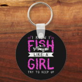 狩りと魚釣り私は女の子のように魚を知っている キーホルダー (正面)