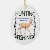 狩りと魚釣り セラミックオーナメント (右)