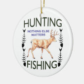 狩りと魚釣り セラミックオーナメント (左)