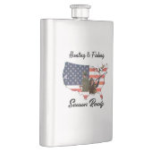 狩りと魚釣りTシャツトラックの帽子ボタンテープ フラスク (右)