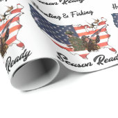 狩りと魚釣りTシャツトラックの帽子ボタンテープ ラッピングペーパー (ロールコーナー)