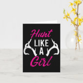 狩りのように女の子のおもしろいアントラーハンターギフトディアーE カード (黄色い花)