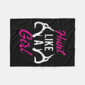 狩りのように女の子のおもしろいアントラーハンターギフトディアーE フリースブランケット (正面(横))