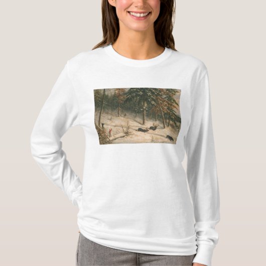狩りのアメリカヘラジカ Tシャツ (正面)