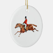 狩りのイラストレーション セラミックオーナメント (右)
