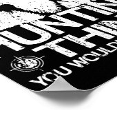 狩りのハンターおもしろいのことわざ ポスター (角)