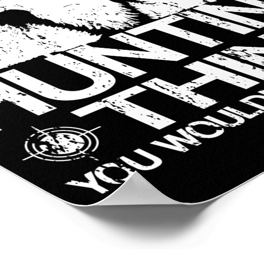 狩りのハンターおもしろいのことわざ ポスター (角)