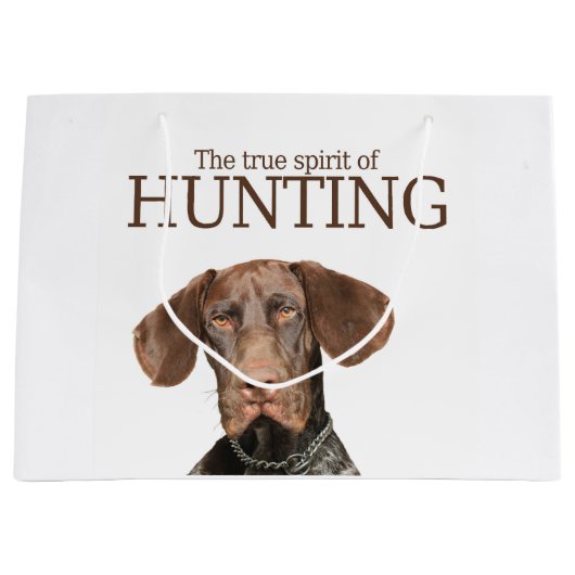 狩りの光沢のあるハイイログマの本当の精神 ラージペーパーバッグ (正面)
