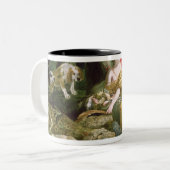 狩りの後のダイアナそして彼女の小間使い ツートーンマグカップ (正面左)