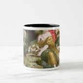 狩りの後のダイアナそして彼女の小間使い ツートーンマグカップ (中央)