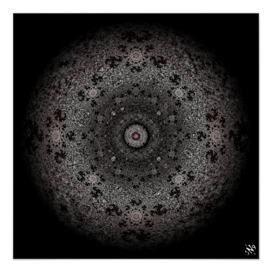 狩りの目のような型枠の暗いスケッチ ポスター (正面)