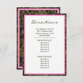 狩りの迷彩柄のピンクのカスタムな結婚式の方向 エンクロージャーカード (正面/裏面)