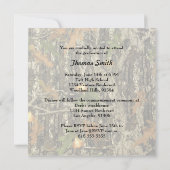 狩りの迷彩柄の卒業のパーティの招待状 招待状 (裏面)