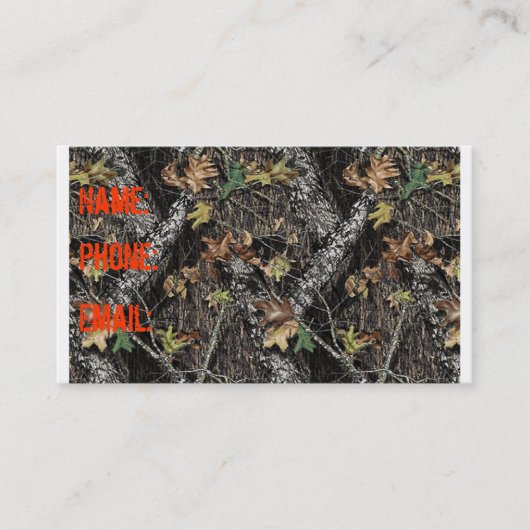 狩りの迷彩柄の名刺 名刺 (正面)