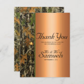 狩りの迷彩柄の結婚式のサンキューカード サンキューカード (正面/裏面)