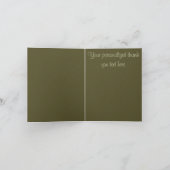 狩りの迷彩柄の結婚式のサンキューカード サンキューカード (内部)