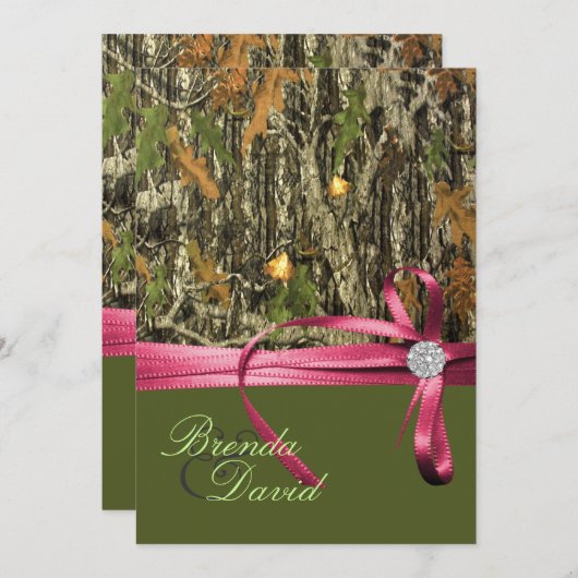 狩りの迷彩柄の結婚式招待状 招待状 (正面/裏面)