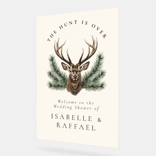 狩りはアントラエレガントーディアスタグヘッドの上結婚にある アクリルサイン (傾斜)