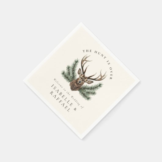 狩りはアントラエレガントーディアスタグヘッドの上結婚にある スタンダードカクテルナプキン (角)