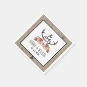 狩りはアントラー素朴バーンウッドフローラの上結婚にある スタンダードカクテルナプキン (角)